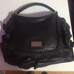 Valentino lambskin ruffle hobo handbag